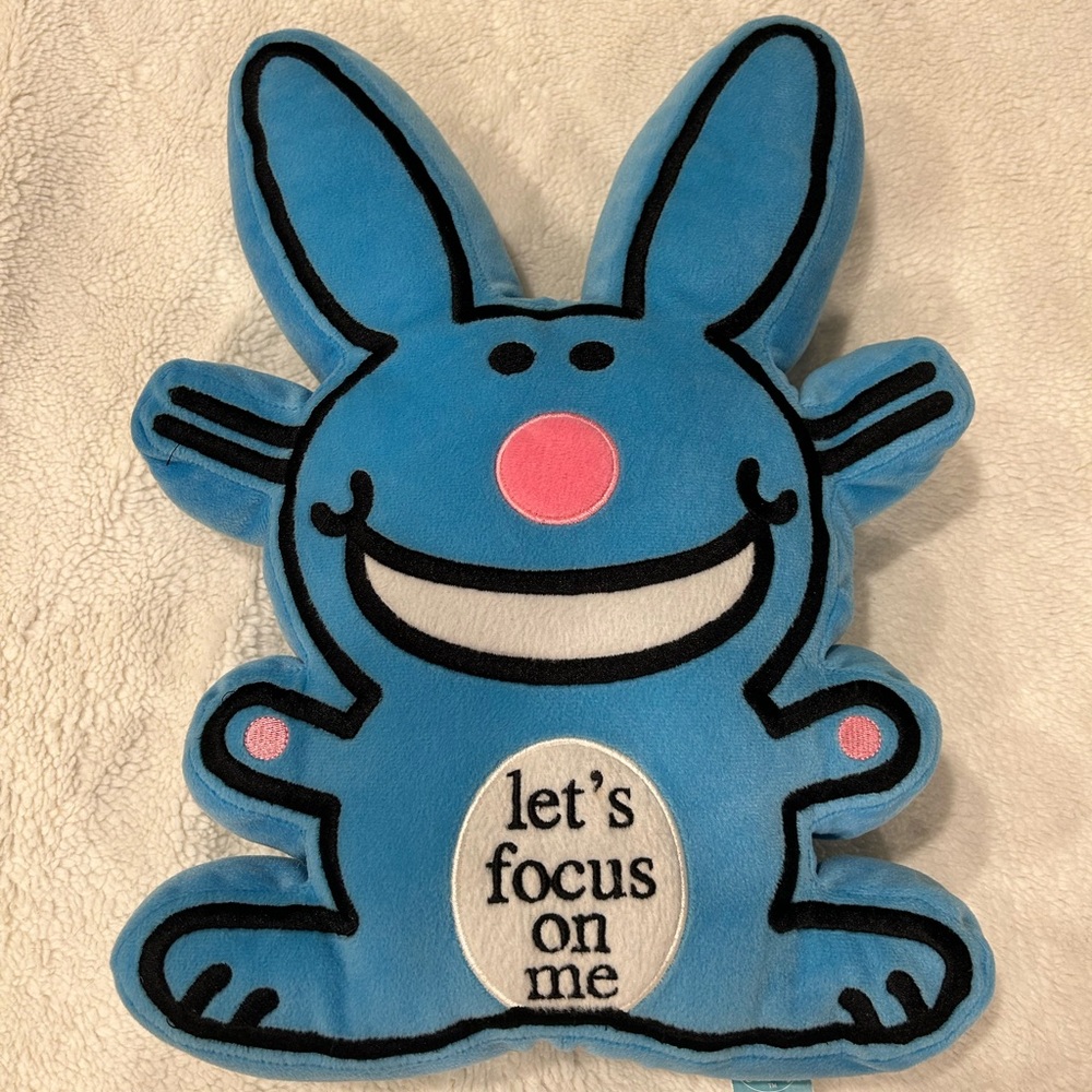 RARE Y2K - Happy Bunny Plush Pillow